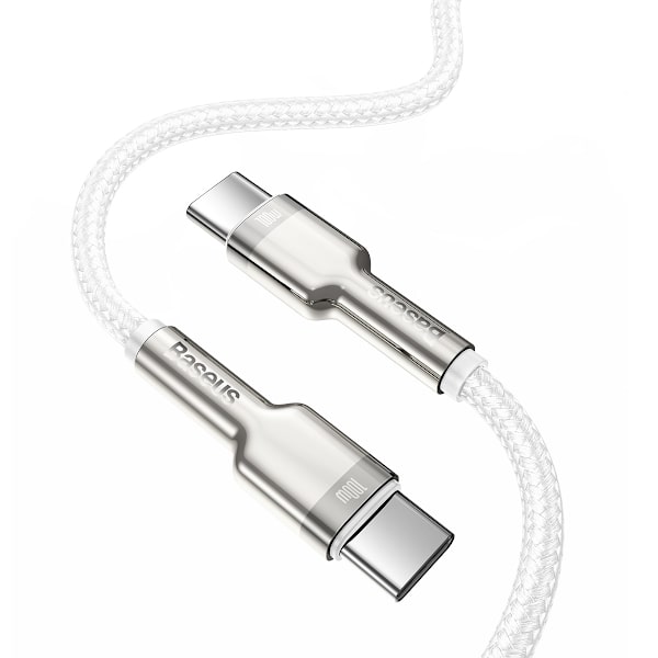 Baseus-kabel Cafule Metal PD USB-C - USB-C 1,0 m vit 100W