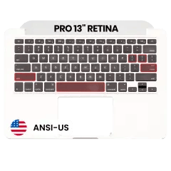 Toppfodral med tangentbord (ANSI US) för MacBook Pro 13\" A1502 (2015) (OEM Ny) silver
