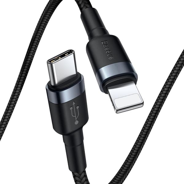 Baseus kabel Cafule PD USB-C - Lightning 1,0 m grå-svart 18W svart