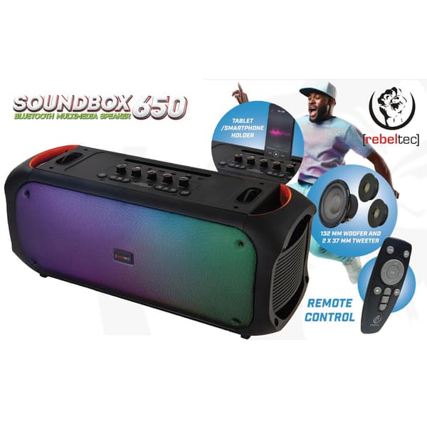 Rebeltec högtalare SoundBox 650 80W RMS transparent