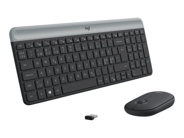 Logitech Slim Wireless Combo MK470 Set med mus och tangentbord trådlös Nordisk