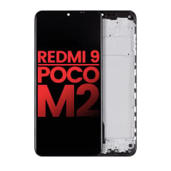 LCD-enhet med ram för Xiaomi Redmi 9 / Poco M2 (Eftermarknad Plus) (Alla färger) röd