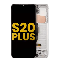 OLED-enhet med ram för Samsung Galaxy S20 Plus 5G (renoverad) (Cloud White) vit