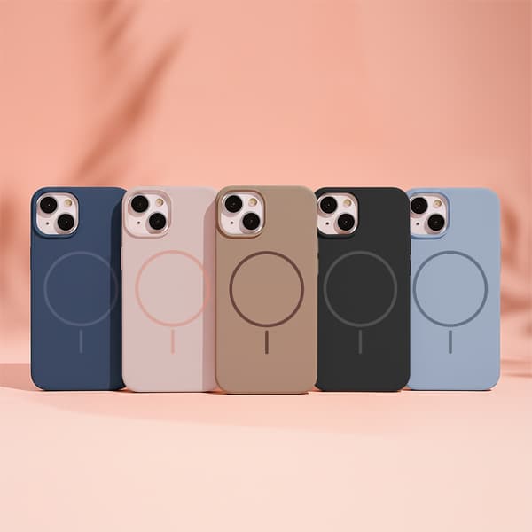 Silikon tunt Mag-skal för iPhone 14 brun