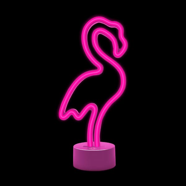 Neon LED på stativ FLAMINGO rosa USB-C FSC-11 Forever Light rosa