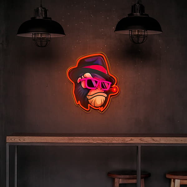 Neon ART LED GANGSTA MONKEY flerfärgad FLA03 Forever Light