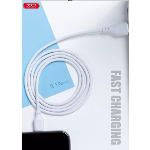 2 st 2m XO USB-A till Lightning-kabel white
