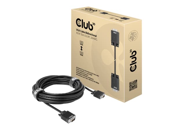 Club 3D VGA-kabel 10m svart svart