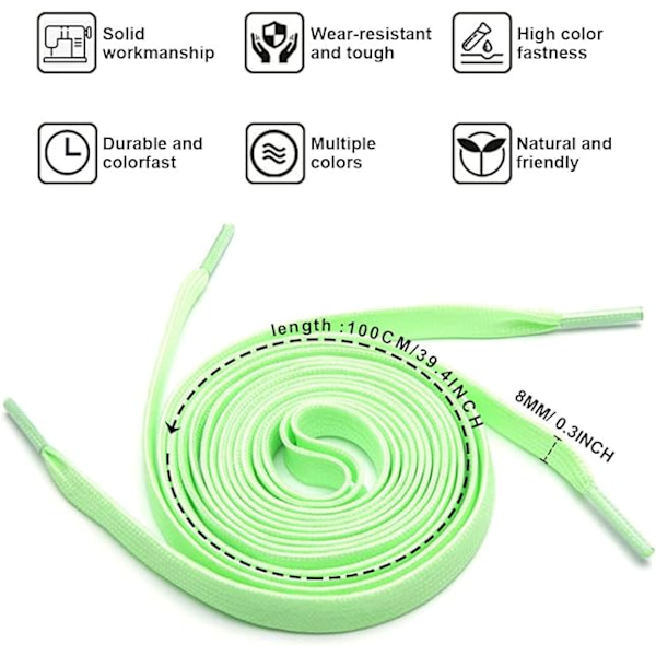 5 par fluorescerende skolisser (5 farver, 100 cm), lysende fla