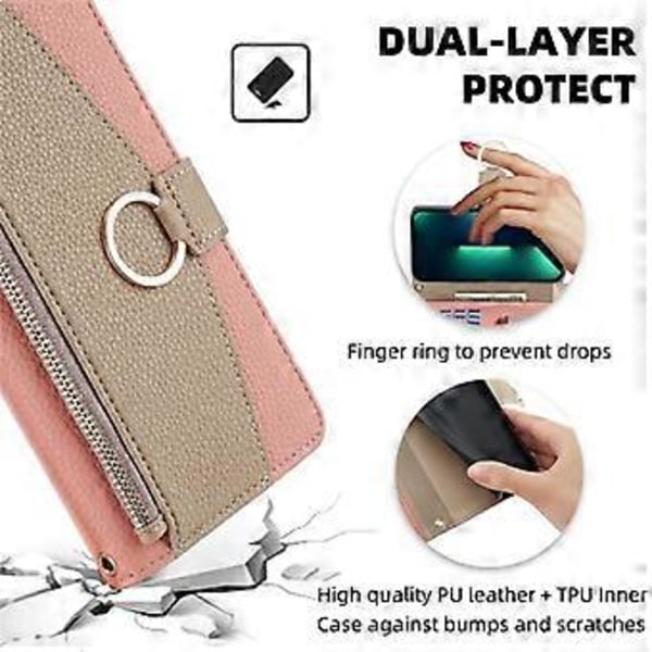 Til Xiaomi Redmi 10C 4G Etui Læder Makeup Telefon Cover Wallet Stand med Lang Rem()