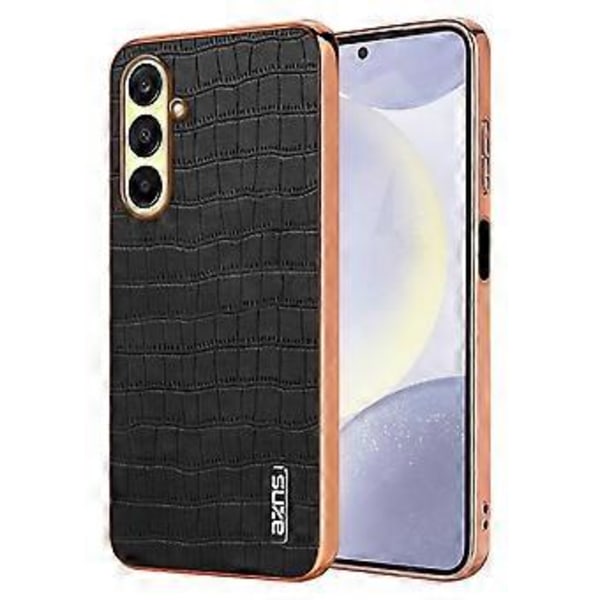 AZNS Samsung Galaxy A26 5G -kotelo, galvanointi, krokotiilinnahkajäljitelmä PU+TPU puhelinkuori - Musta (Musta)