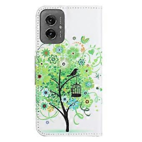 Skal för Motorola Moto G55 5G Fodral Korsstruktur Läder Telefonskydd Mönstertryck (Stil C)