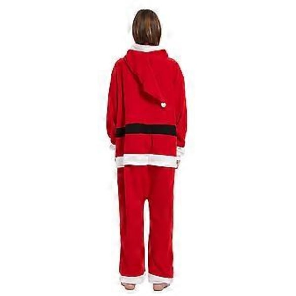 Vuxen Pyjamas Jultomte En-Delad Pyjamas Sovkläder Nattkläder för Kvinnor Män (XL)