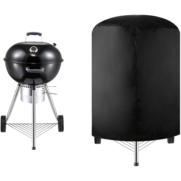 Round BBQ Cover, 210D Oxford Cloth Waterproof BBQ Grill Cover, BB