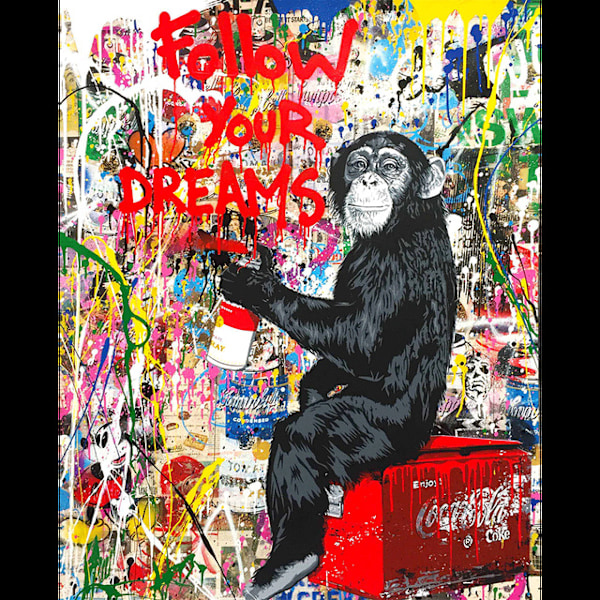 Graffiti-plakat, boligindretning maleri, rammeløs malingskerne, lærred maleri, 30*40cm