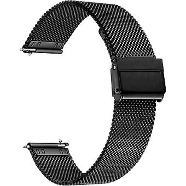 Quick Release Stainless Steel Mesh Watch Strap Men Women 20mm.blackl:21cm JKW ( )