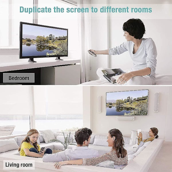 Hdmi-splitteradapter, 1080p Hdmi hann til dobbel Hdmi hunn