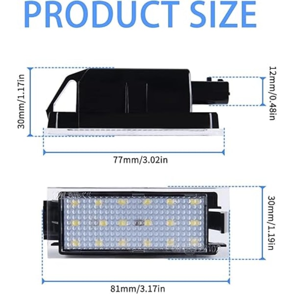 2X LED-skiltlys for Renault Vel Satis Twingo 2 Clio 3 Clio 4 Es