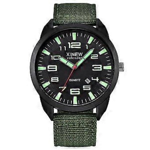 XINEW Outdoor Men's Quartz Watch - Nylon Strap, Calendar & Luminous Dial for Adventurous Souls  D