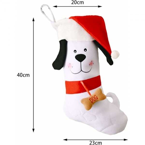 (Vit) Hund Julstrumpa Julstrumpor Julbox Häng