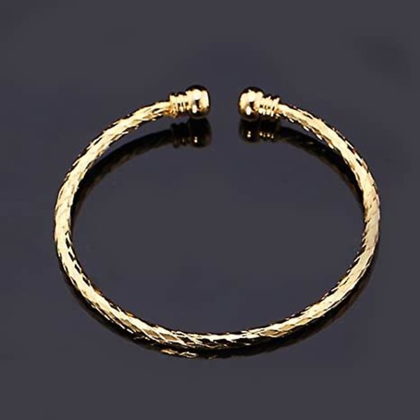 Enkelt manschettarmband 18k äkta guld Platinapläterade fina armband Modesmycken Öppna armband manschettarmband, vridet eller hjärtstil