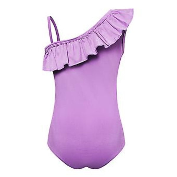 Barn Flickor Lilo & Stitch Baddräkt Simdräkt Sommar Bikini Hatt Strand 7-14 År (7-8 År Lila)