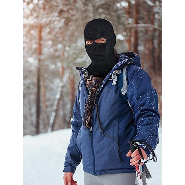 2-reikäinen neulottu täyskasvosuojus Ski Neck Gaiter, talvi Balaclava lämmin