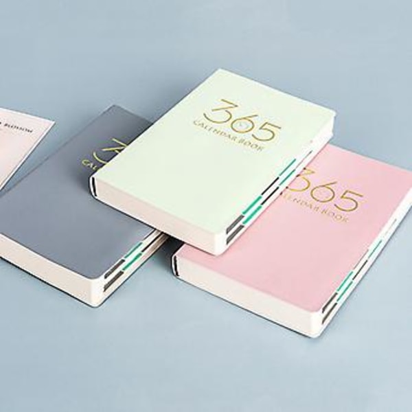 Blød Læder Planner Skema 365 Dage To-Do-Liste Skema Pad til Kvinder Mænd (Pink)