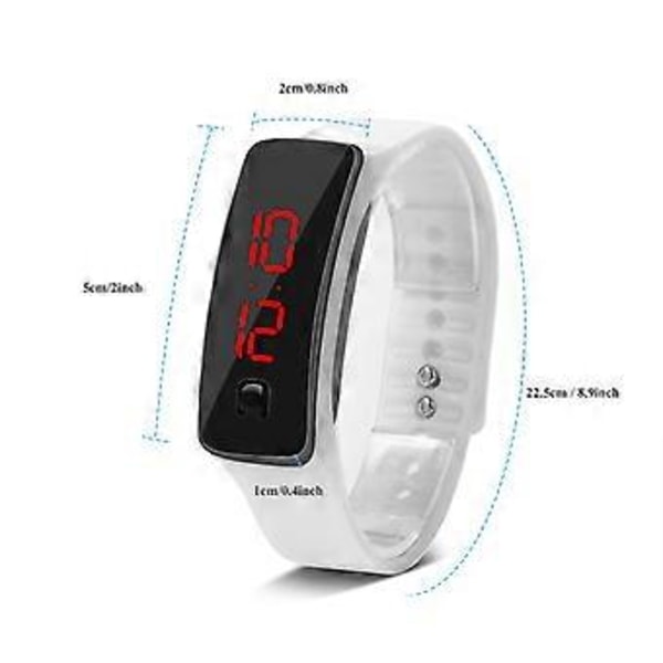 LED Ur Sports Silikonerem Digitalt 12-Timers Urskive Elektronisk Display Armbåndsur