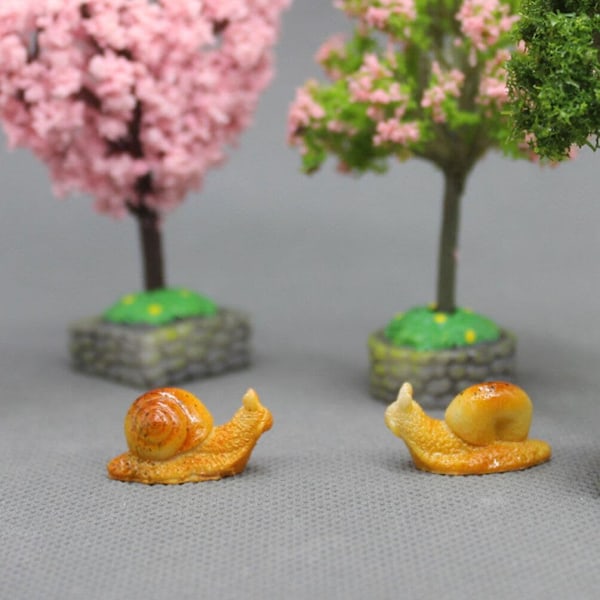 Hemdekor Miniatyr Snigel Prydnader Små Harts Sniglar Dekorer B