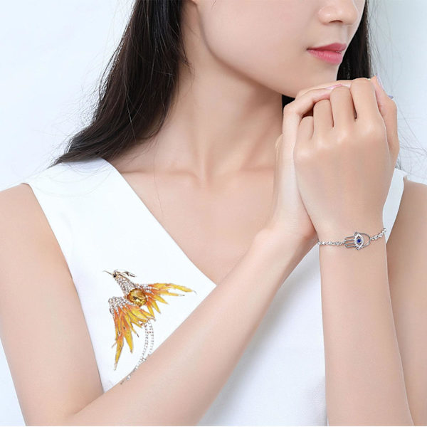 Färgglad kristall strass fenix brosch, handgjord emalj kavajslag brosch stift söt fenix fågel djur brosch premium dålig