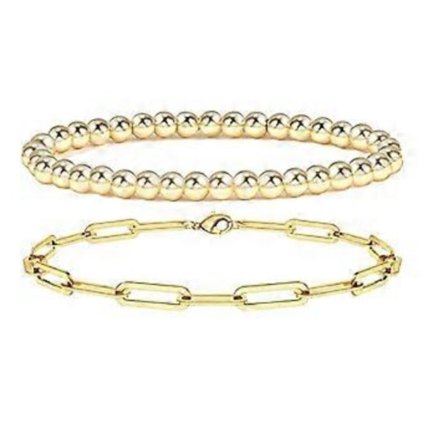 Forgyldte armbånd til kvinder, elastisk stretch armbånd, trendy