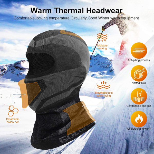 Lämpöinen fleece-tuulenpitävä balaclava lasketteluun ja moottoripyöräilyyn