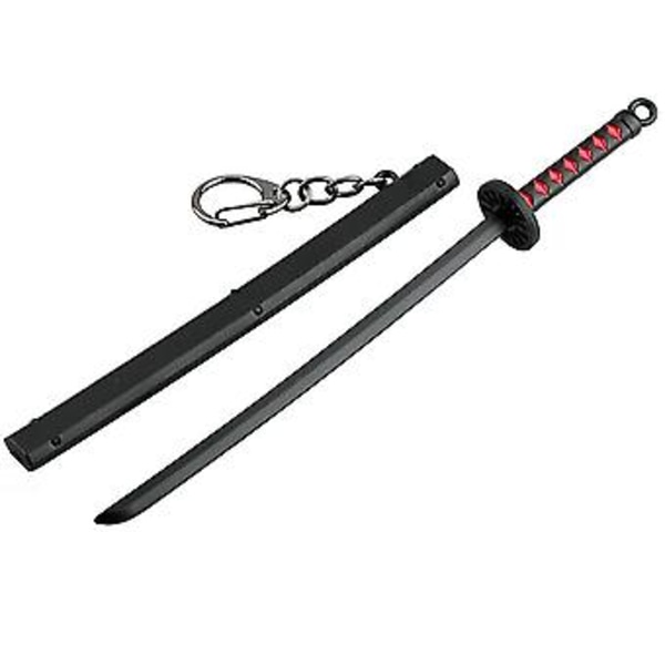 Demon Slayer Anime Sværd Nøglering Mini Katana Nøgleringe Anime Nøglering Cosplay Vedhæng Gave-r (Sort)