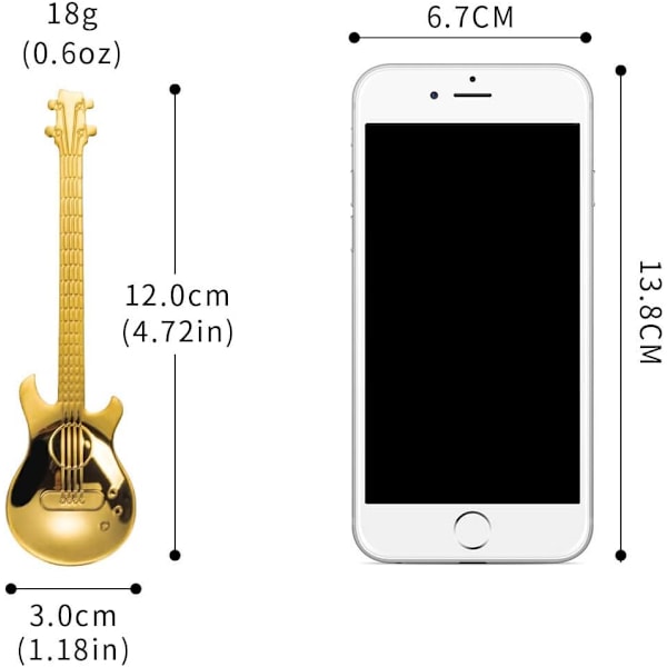 Guitar Ske Set i Rustfrit Stål - Espresso Skeer 5