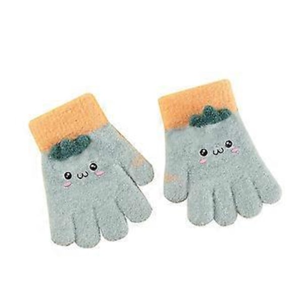 Fingerlösa Vantar för Bebisar, Vintertecknade Vantar för Småbarn, Flickor och Pojkar, Fotbollsvantar för Män, 2-pack, Grå+Grön