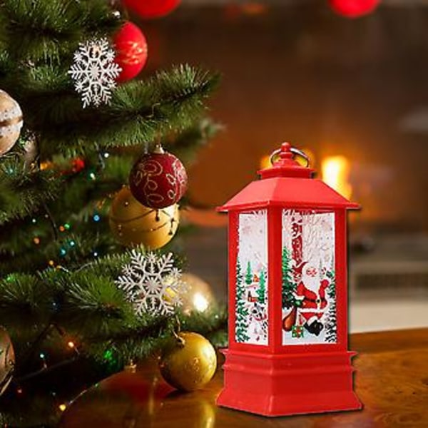 Juleflamme Lantern Nisse Juldekorasjon Lampe Jule-LED Lysende Ornament Lysestake Lampe Bronse Engel Stil BB