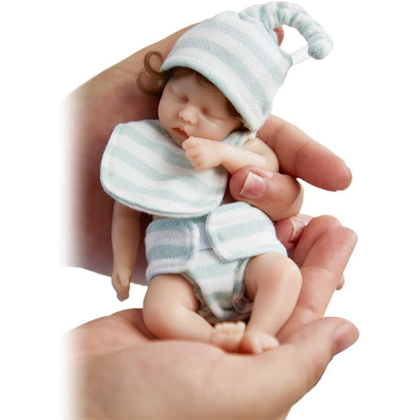 Baby Dolls, 6 tuuman mini realistinen vastasyntynyt tyttö nukke, elävänkaltainen aito vauvanukke silikonista, joka näyttää oikealta