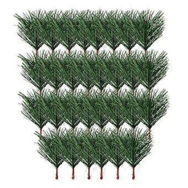 30 st 1 set Realistiska Ornament Mångsidiga Simulerade Tallgrenar (Grön)