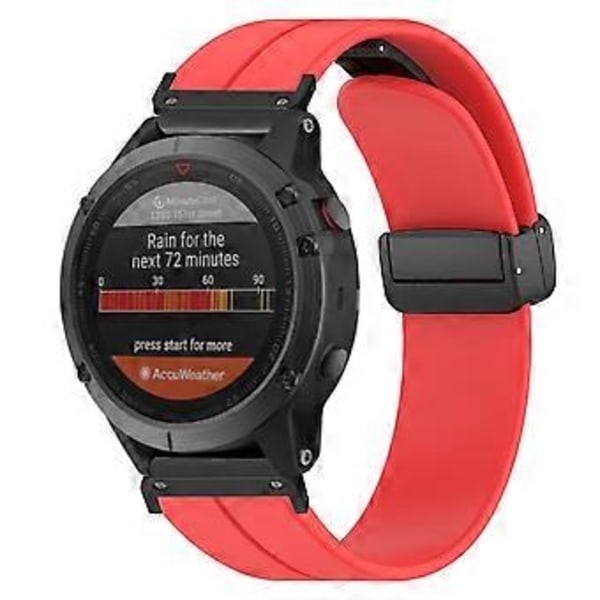 Garmin Fenix 7/6/5 22mm rannekkeelle joustava silikoninen kellon ranneke magneettisoljella (tyyli F)