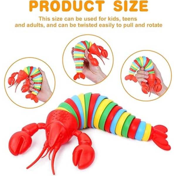 Slim Toy, 3D Leddet Klistrete Strekkbare Sansestimulerende Leke (Kreps)
