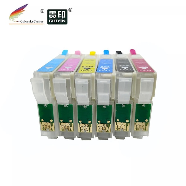 (rce811-816) Refillable Refill Ink Cartridge For Epson T0811-t0816 81 Stylus 1410 R270 R290 Rx590 Rx610 Bk/c/m/y/lc/lm