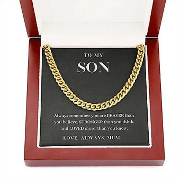 StatementNecklaces 14K Enkelt Rund Lukket Kæde Cuban Kæde Mænds Titan Stål Halskæde Armbånd Gave Fra Mor Til Søn A