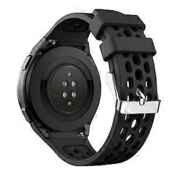 22MM Blød Silikone Urrem Udskiftning til Huawei Watch GT 2e - Sort (Sort)
