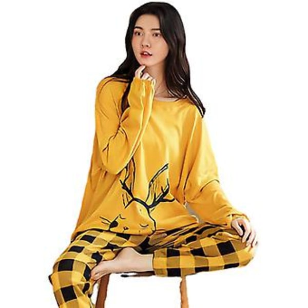 Julpyjamas matchande familjepyjamas pyjamasdräkt höst långärmad tecknad Snoopy pyjamas för kvinnor Xxl 70-80kg 10