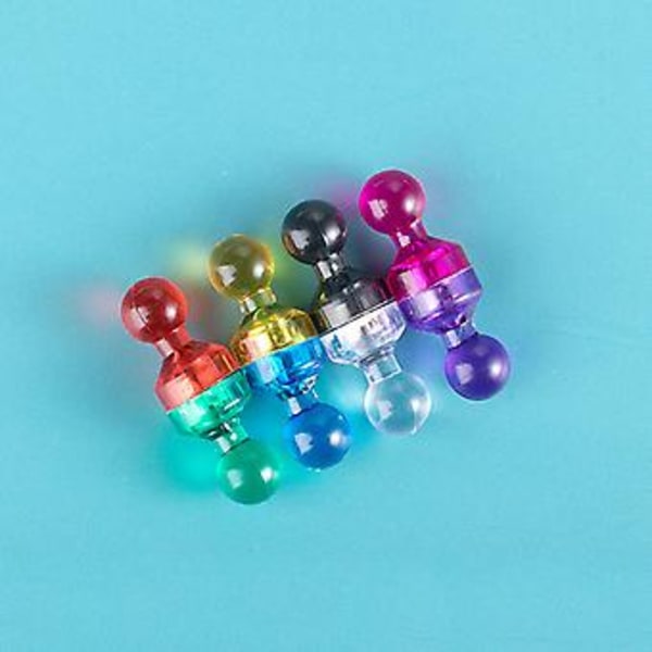 10 Magnetiske Push-Pins i Fargerike Farger for Kjøleskap, Kalender, Whiteboard (Transparent farge)