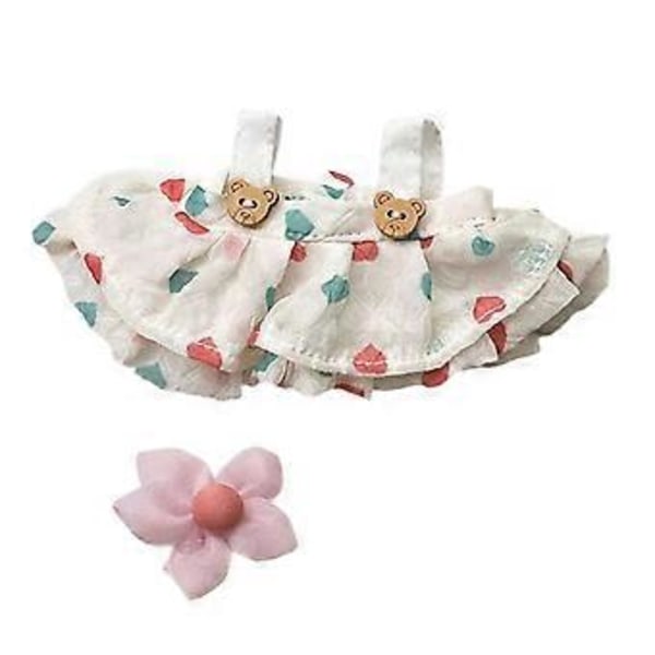 Mini Dukke Klær, Jente Dukke Klær, Stilig Gave Skjorte, Hår Tilbehør, Søt Dukke Klær Dress, Dukke Kjole Sett for Stoff Dukker (hvit skjørt)