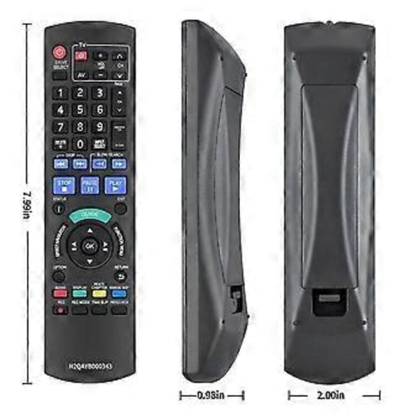 Ny Erstatningsfjernkontroll N2QAYB000343 For Panasonic DVD-opptaker DMR-EZ47V