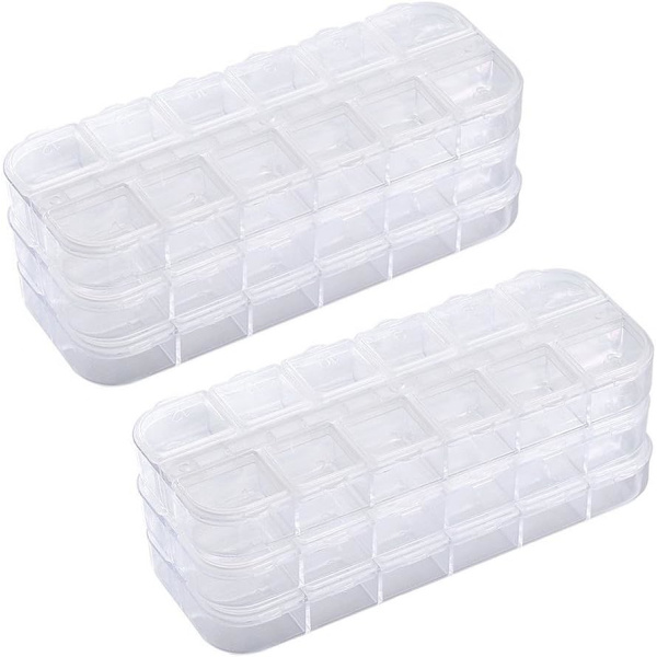 6-pack Nagelkonstverktyg Smyckesorganisatör, 12 Fack Plast