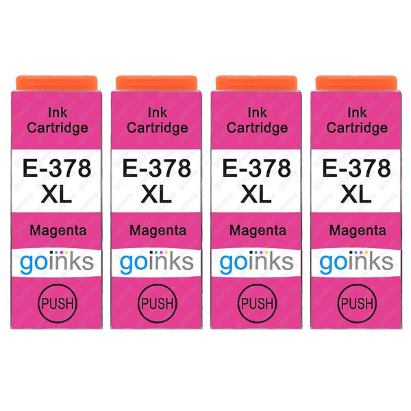 4 Magenta Ink Cartridges to replace Epson 378XLM Compatible/non-OEM from Go Inks